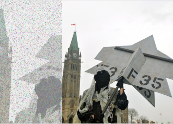 Protest against stealth fighters in Ottawa