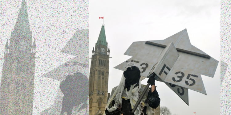 Protest against stealth fighters in Ottawa
