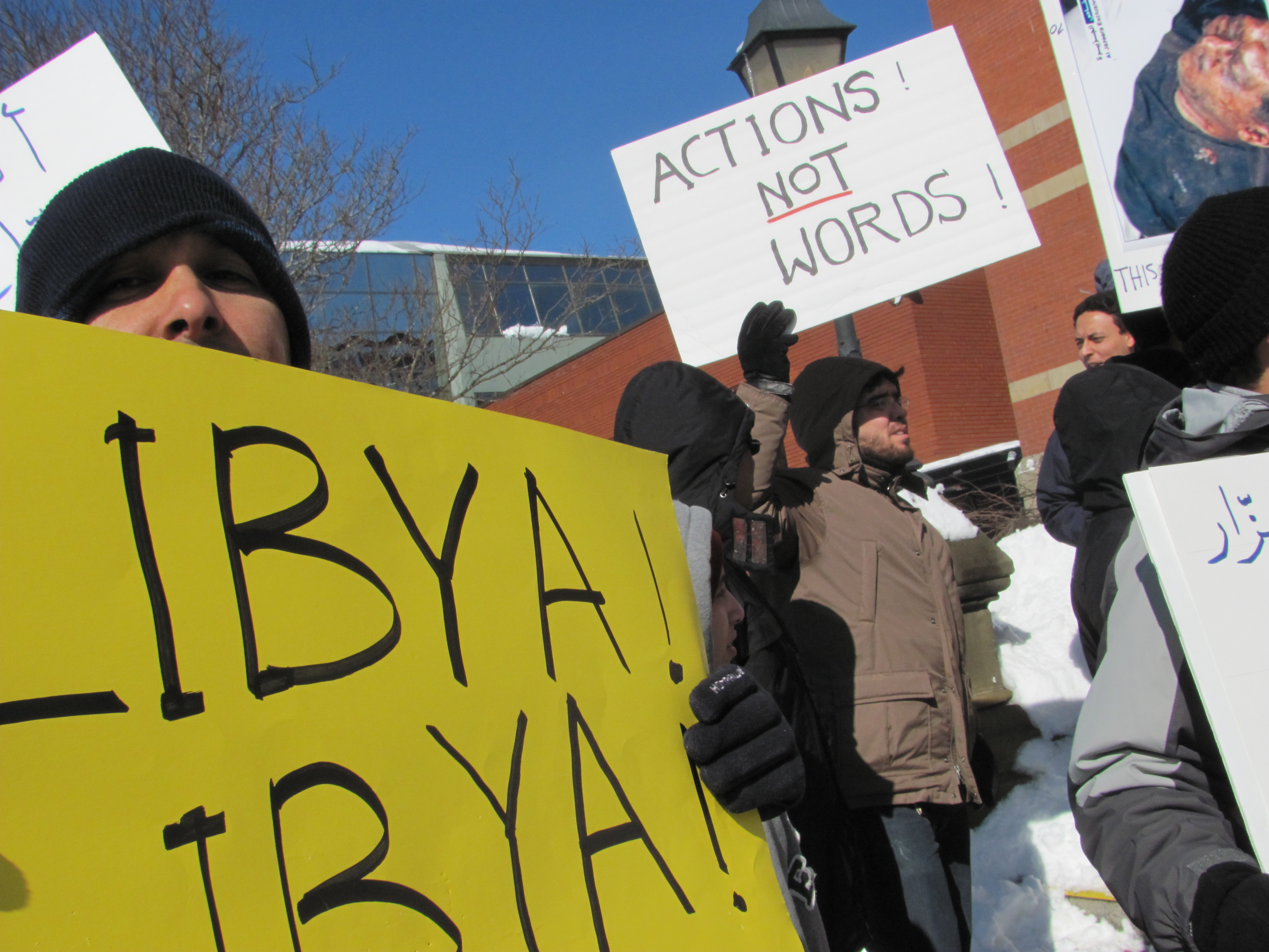 Rally in solidarity with Libya in Fredericton on Saturday, Feb. 26, 2011. Photo: Tracy Glynn actionnotwords