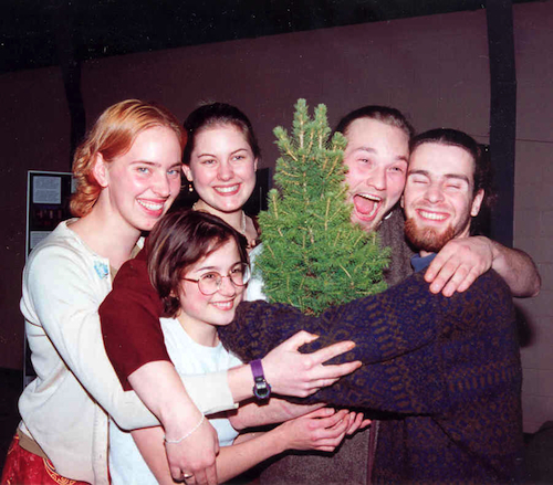 Matt Sheridan-Jonah (second from the right) and members of the Friends of the Christmas Mountains celebrate their winning of the Conservation Council's 1996 Milton F. Gregg Award that recognized their efforts to protect the forests of the Christmas Mountains. Photo: CCNB. mattjonah-sm