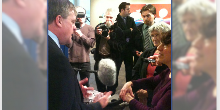 Pay equity postcards delivered to Premier Alward
