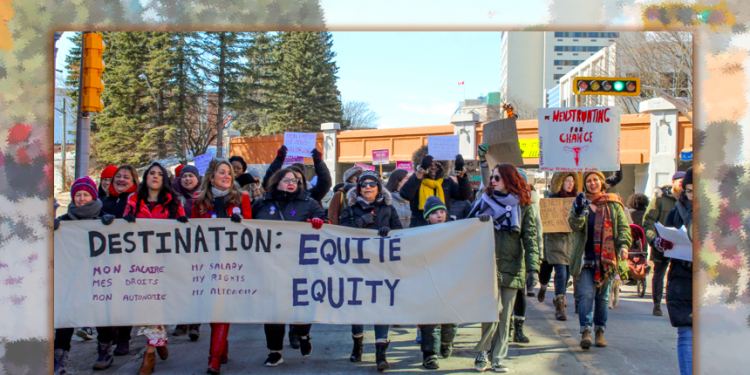 Hundreds march in Moncton for pay equity