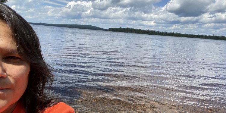 Andrea Polchies on MIramichi Lake.